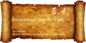 Balatonyi Aurélián névjegykártya